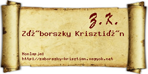 Záborszky Krisztián névjegykártya