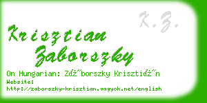 krisztian zaborszky business card